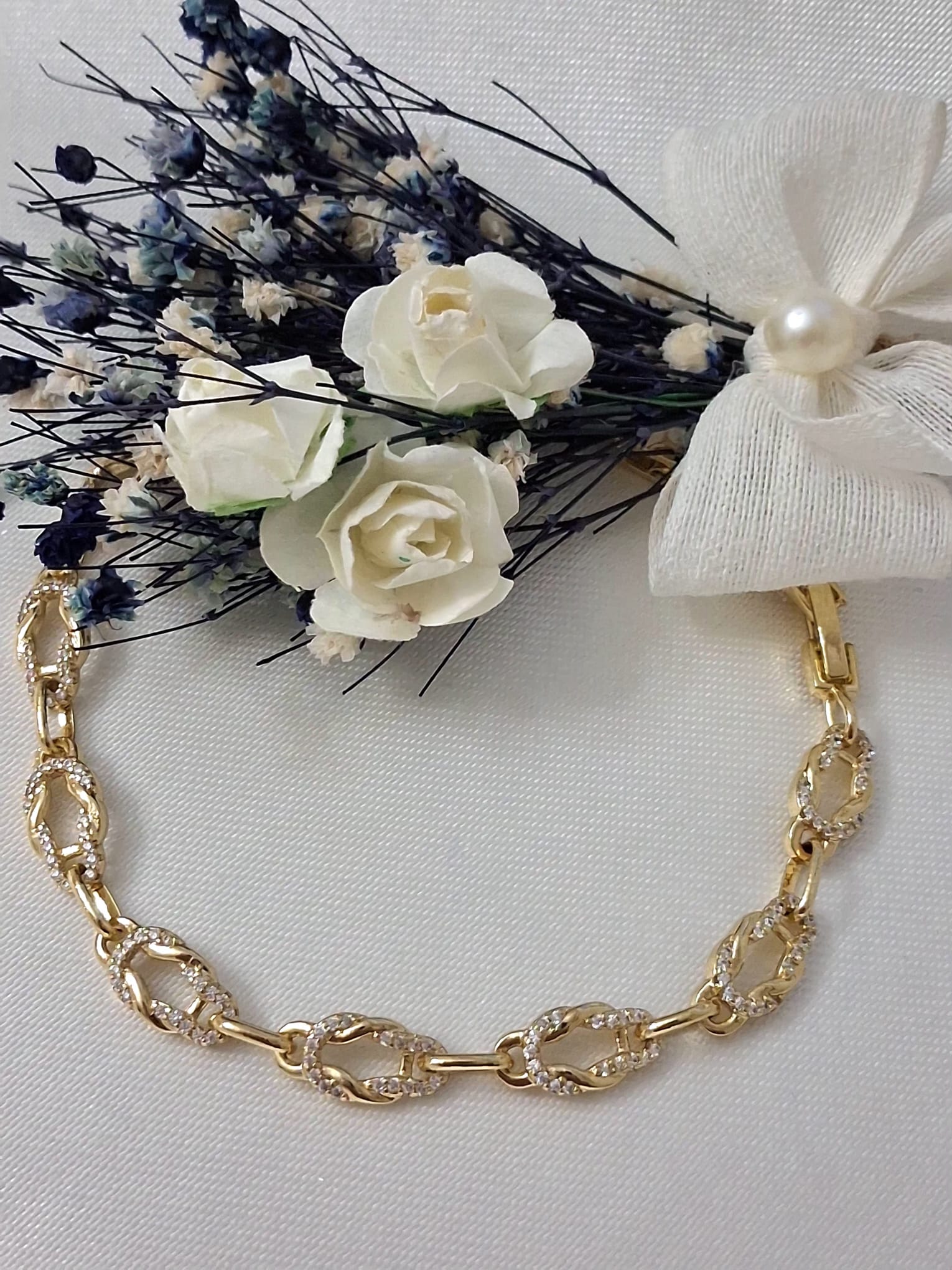 XUPING Bileklik - Oval Zincir Üzeri Zirkon Taşlı